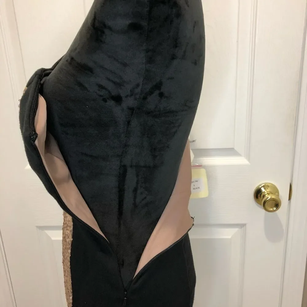 NWT Ina black and gold sequin strapless mini dress - Picture 13 of 14